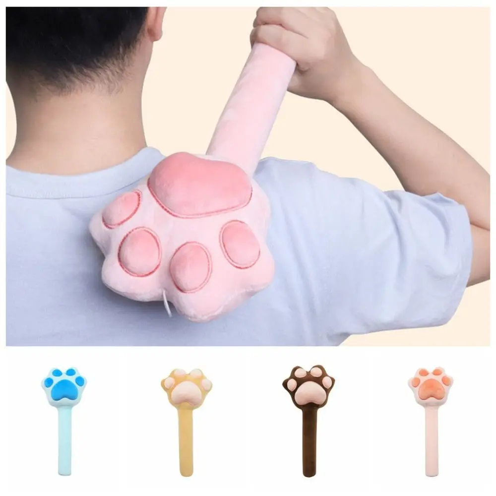 Kawaii Cat Claws Massage Hammer Stick Plush Relaxation Meridian Slap Stick Leisure Fitness Hand-held Knock Massage Tool Neck