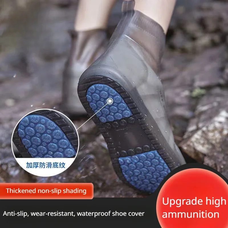 Anti-slip and Wear-resistant Silicone Sole Waterproof Outdoor Rain Boots Portable Shoe Covers for Travel Rain Shoe Cover