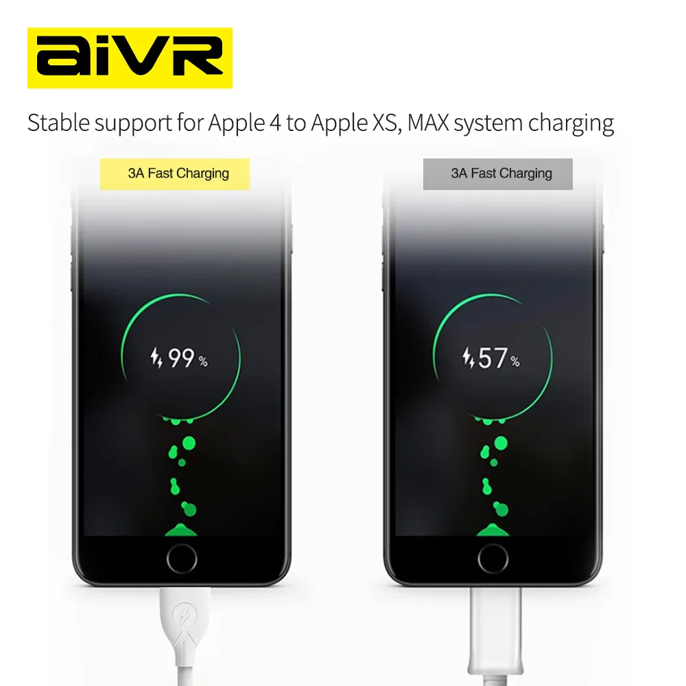 Aivr 3a USB-Kabel für iPhone Ladekabel 14 13 12 11 promax xs xr 8 7 6 6s 1m Datenkabel Handy Ladegerät Ladekabel