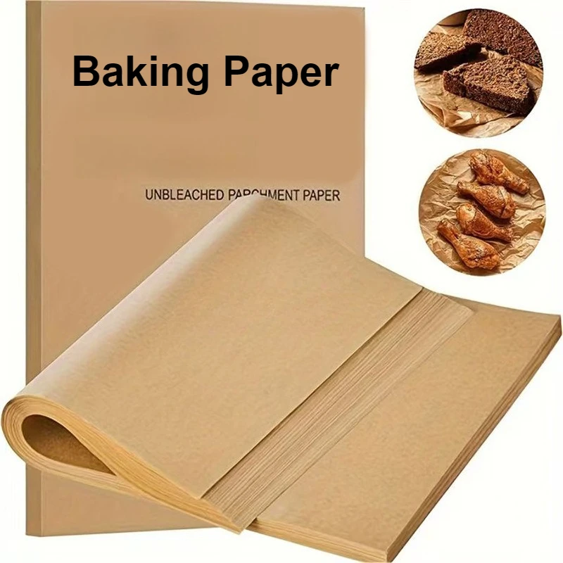 100/50 Sheets 30.48x40.64cm/12x16in Pre Cut Baking Paper Non Stick Oil Resistant Multi Purpose Kitchen Parchment Thick Material