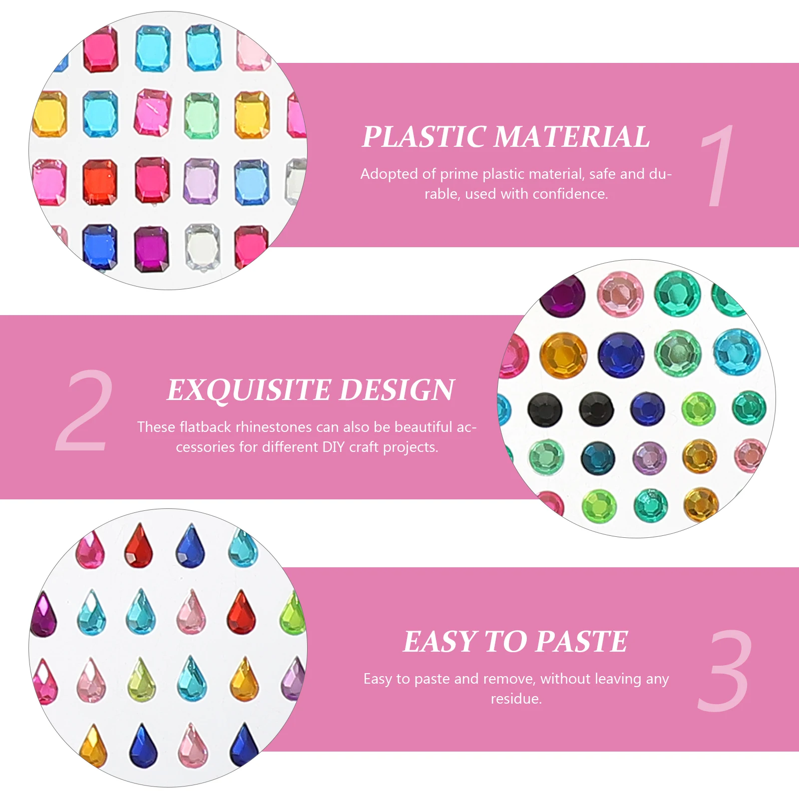 

8 Sheets Plastic Crystal Diamond Stickers Multi-Function Self Adhesive Rhinestone Stickers Decorative Gems for DIY Crafts Phone