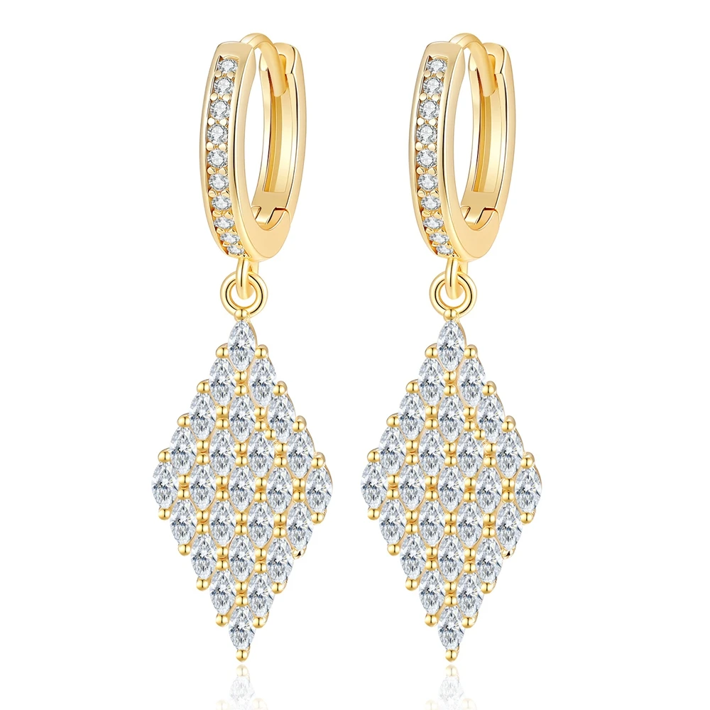 D Color VVS1 all Moissanite Pendant Earrings S925 Sterling Silver 18K Gold Plating Ear Studs for Woman Party Jewelry Gift