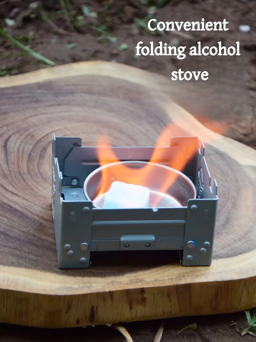 Outdoor Alcohol Stove Mini Foldable Solid Fuel Wax Stove Portable Camping Alcohol Burner Lightweight Picnic Alcohol Stove view 5