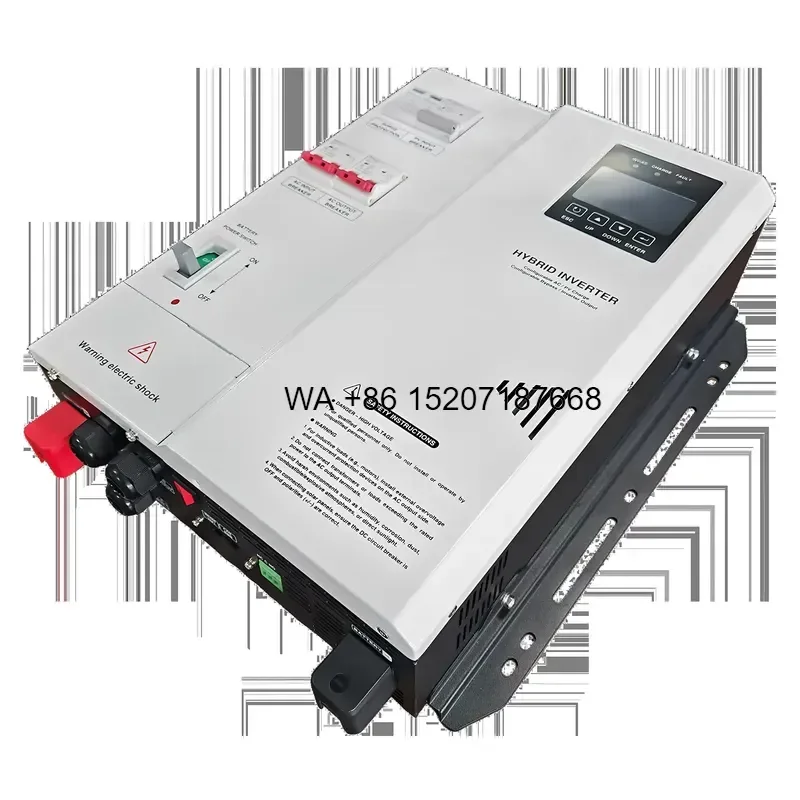 Wmwmnu 4000W 24V Grid Tie All in One Solar Power System Built in MPPT Charger Pure Sine Wave Single Phase Hybrid Inverter