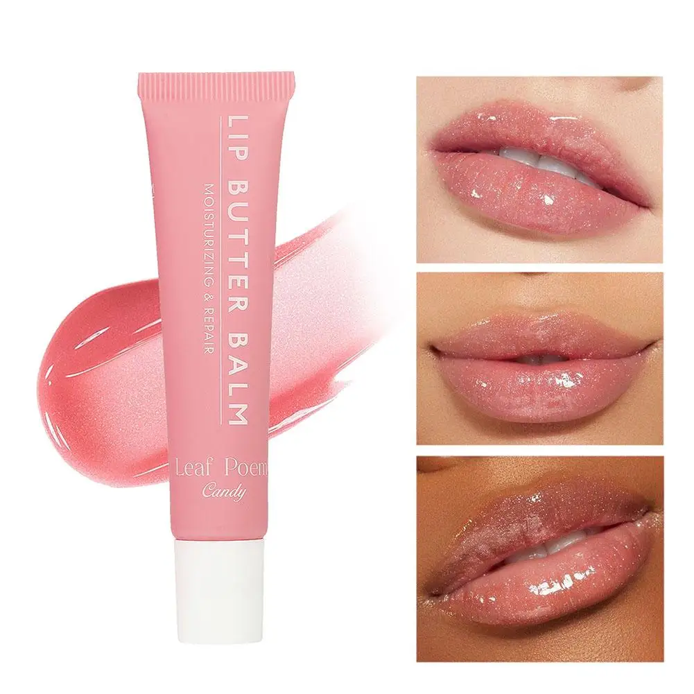 Butter Lip Balm Long-lasting Moisturizing Crystal Lip Oil Jelly Lipgloss Lipstick Tinted Pink Brown Sugar Lips Makeup 1pc