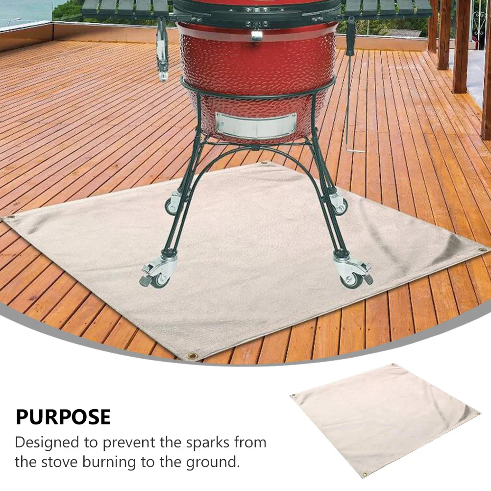 بطانية حريق قسط الألياف الزجاجية حصيرة معزولة للحرارة لشواية الغاز مقاوم للماء مقاومة للزيت حماية أرضية الشواء تحت الشواية #1