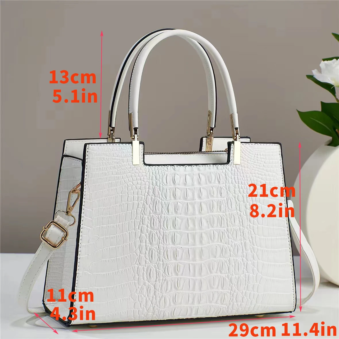 High-grade fashion gradient crocodile print women\'s handbag, atmospheric texture all matching single shoulder crossbody bag