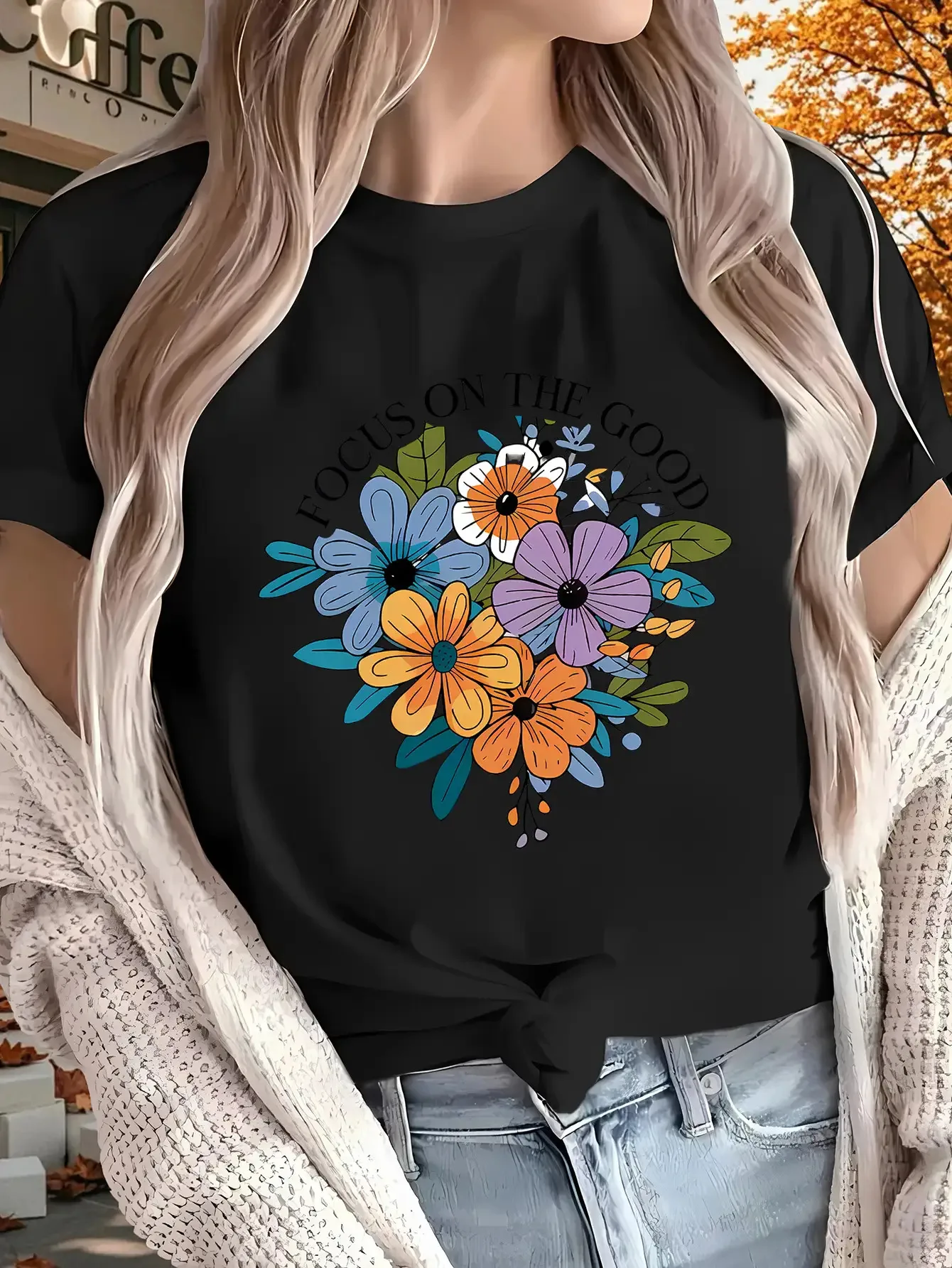 Women's Vibrant Multicolor Floral Print with 