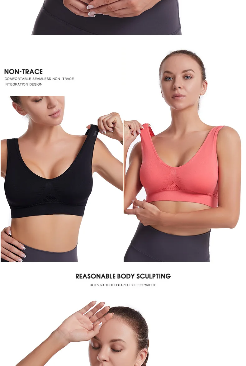 Stoßfester Sport-Yoga-BH für Frauen mit herausnehmbaren Brustpolstern, S-7XL, sexy elastischer Rücken, Baumwoll-Schlaf-BH, bequemes Schlafoberteil. – Detail 14