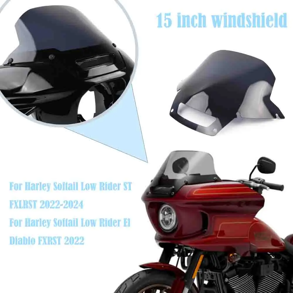 

For Harley FXRST 1YZZ LOW RIDER EL DIABLO 2022 FXLRST 1YXZ LOW RIDER ST 2022 2023 Windshield NEW Motorcylce Windshield 3-Color