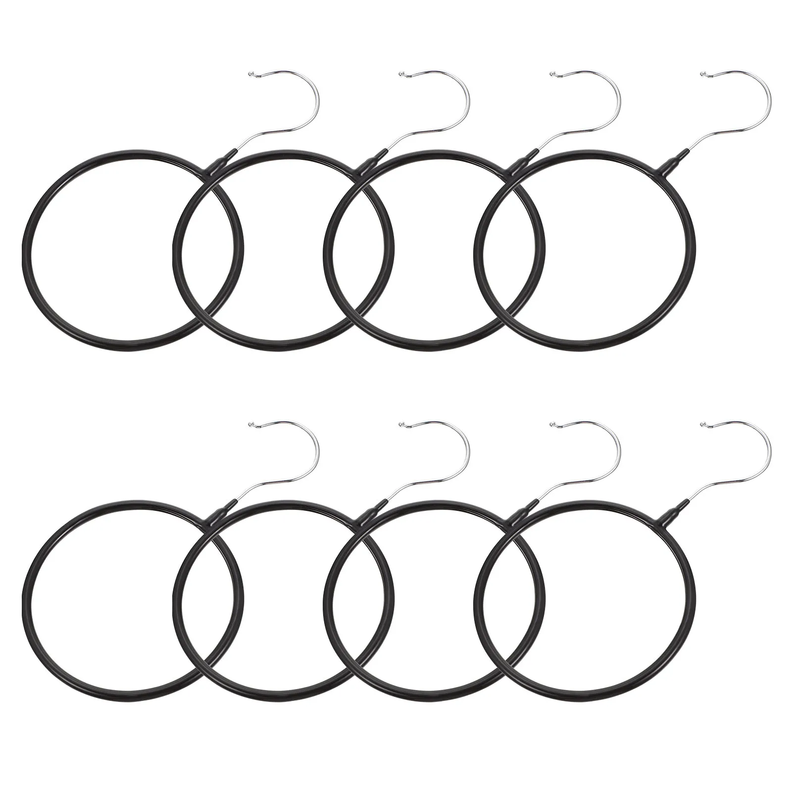 

8pcs Black Large Towel Hooks Storage Racks Scarf Hangers Closet Wardrobe Organizer PVC Coating Household Hangers