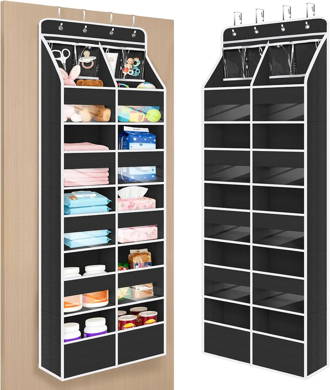 

6-Shelf Over Door Hanging Organizer Fabric Door Storage for Baby Nursery Nursery Closet Cabinet Wall Mount Hanging Storage Or