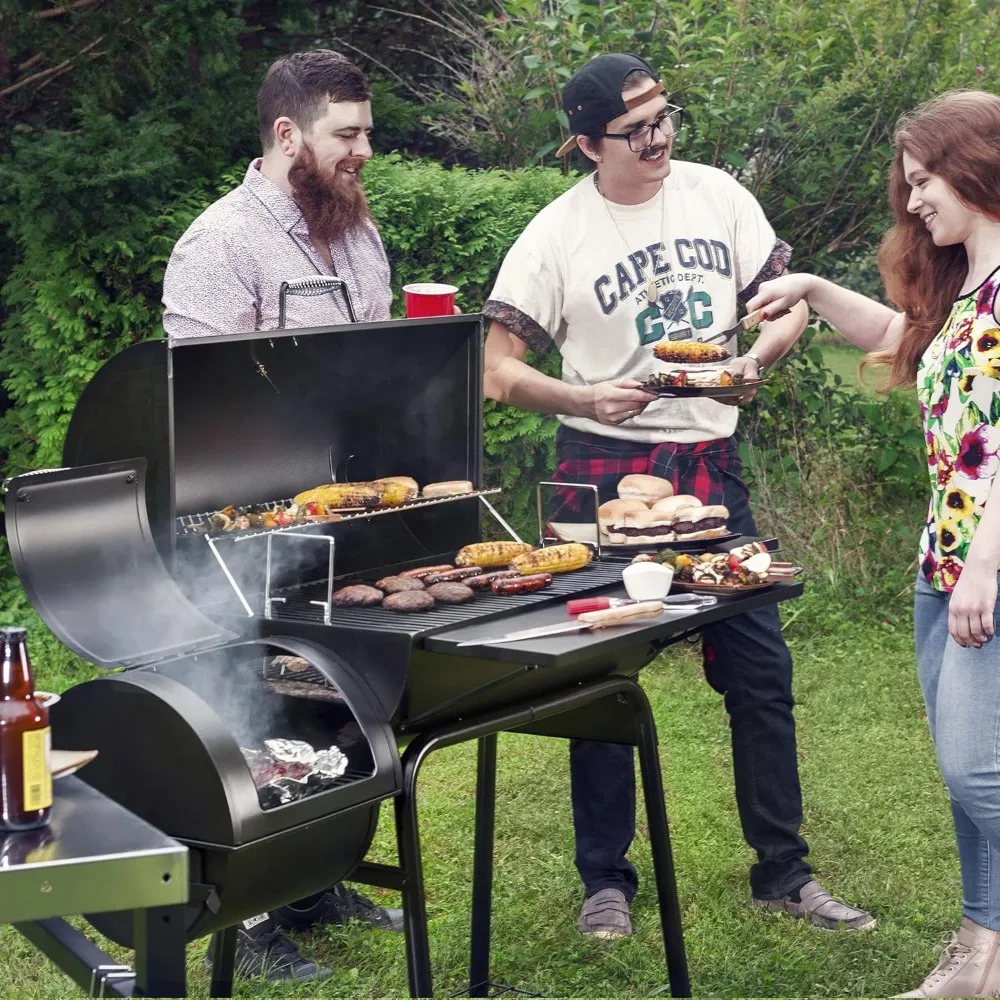 CC1830S-Barbecue à Charbon de 30 Pouces et struction oir Décalé, Surface de Cuisson de 811 Pouces Carrées, Extérieur pour Camping, Noir