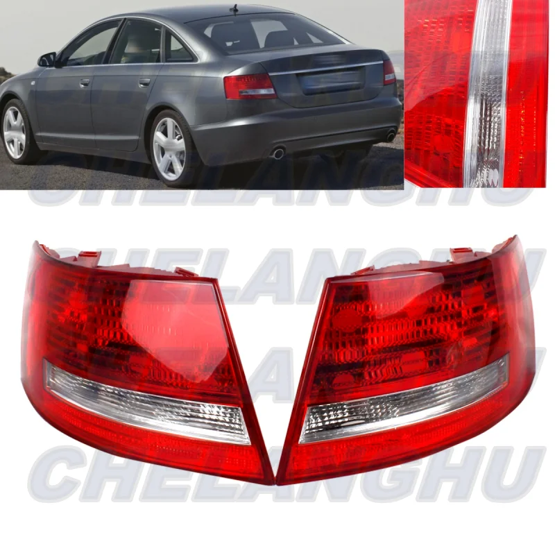 Pair L+R Side LED Tail Light Rear Lamp Without Bulbs 4F5945095D 4F5945096D For Audi A6 2005 2006 2007 2008 Car accessories