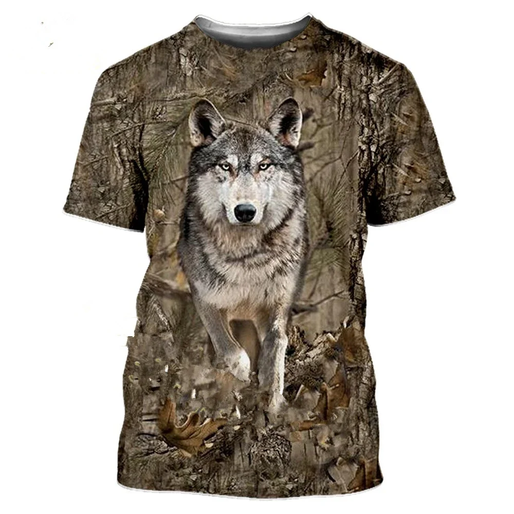 Summer Camouflage Hunting Animals 3D Print T-shirt Men's O-neck T Shirts Oversized Harajuku Streetwear Casual Man's Tees Tops