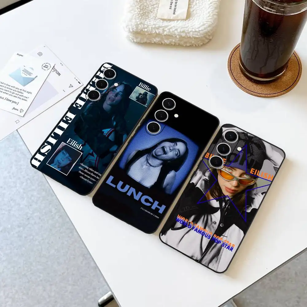Pop E-Eilish Star B-billie Phone Case For Samsung S 24 Fe 25 Ultra Plus 20 Lite 21 30 22 23 24 22 Ultra 5G Fundas