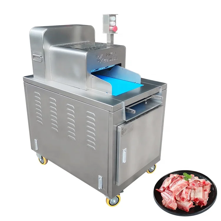 Automatic Commercial Steak Ribs Frozen Fish Frozen Meat Bone Cube Cutting Chicken Bone Chopper Machine