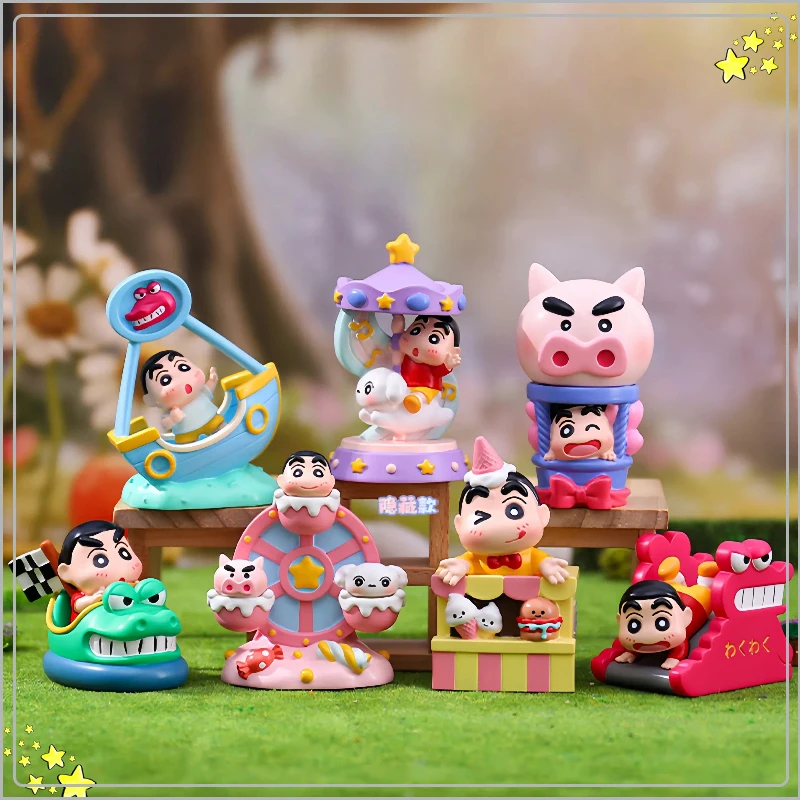 

Shin-Chan Happy Playground Series Blind Box Anime Characters Toys Cartoon Dolls Cute Statues Toys Decoration Collection Gifts