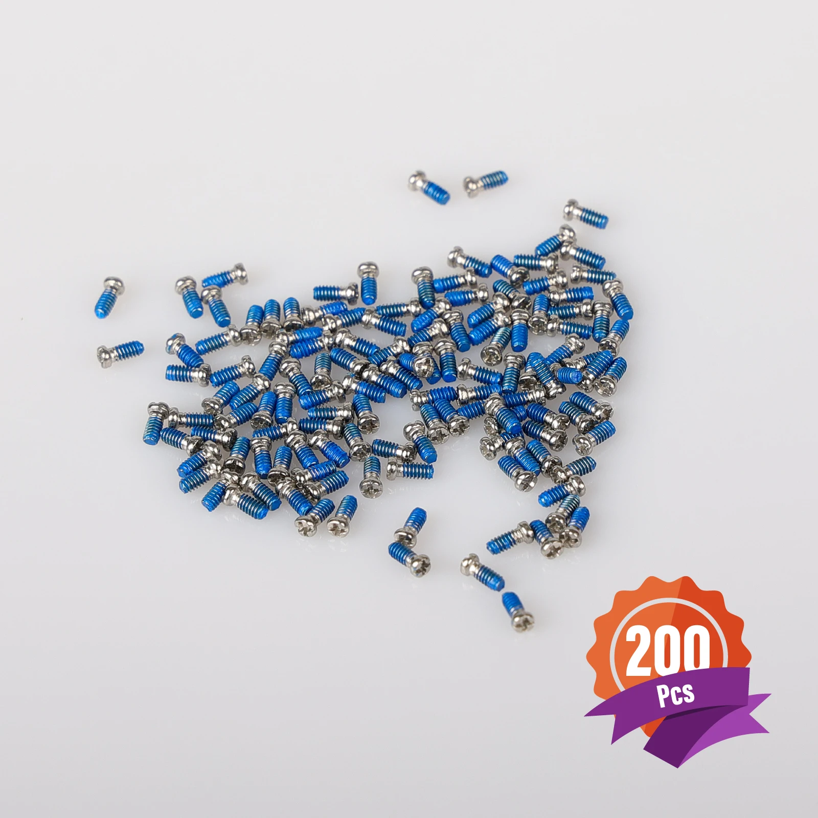 200 Pieces Blue Rubber Eyeglasses Screw for Nose Pad and Pile Head Hinge Screw Different Size for Eyewear Shop and Eye Hospital