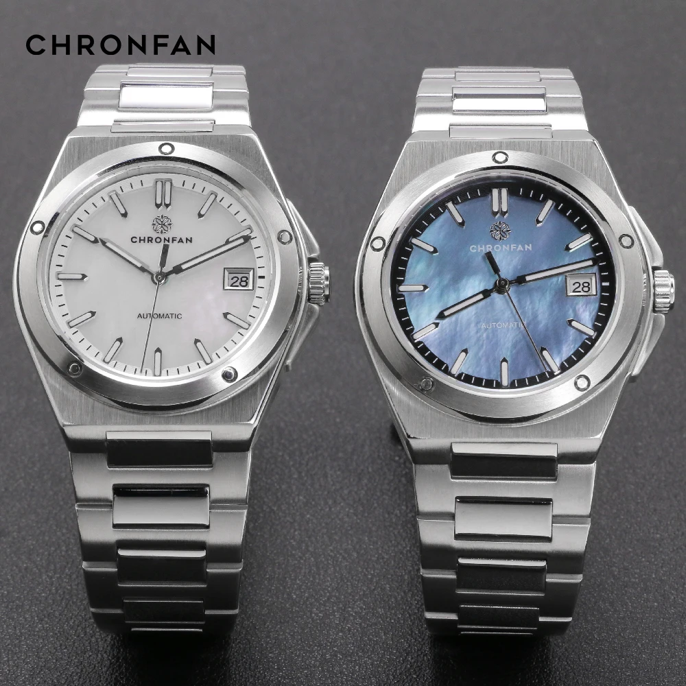 40mm Japan NH35 Movement Natural MOP Dial Men's Automatic Watch Sapphire Glass 20 ATM Waterproof Luminous Wristwatch