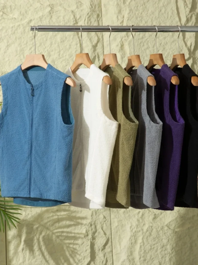 

Легкий теплый дышащий жилет на молнии из флиса, модный базовый слой для пар, осенне-зимний, молодежный, повседневный