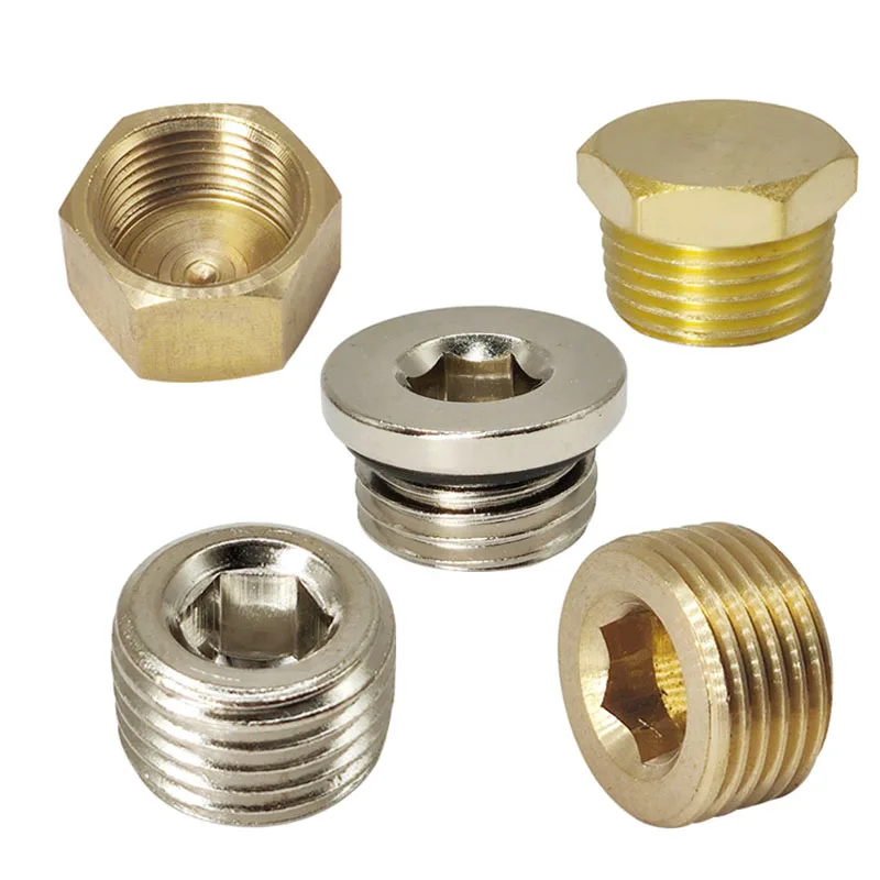 Brass Pipe Hex Head Copper End Cap Plug Fitting 1/8\