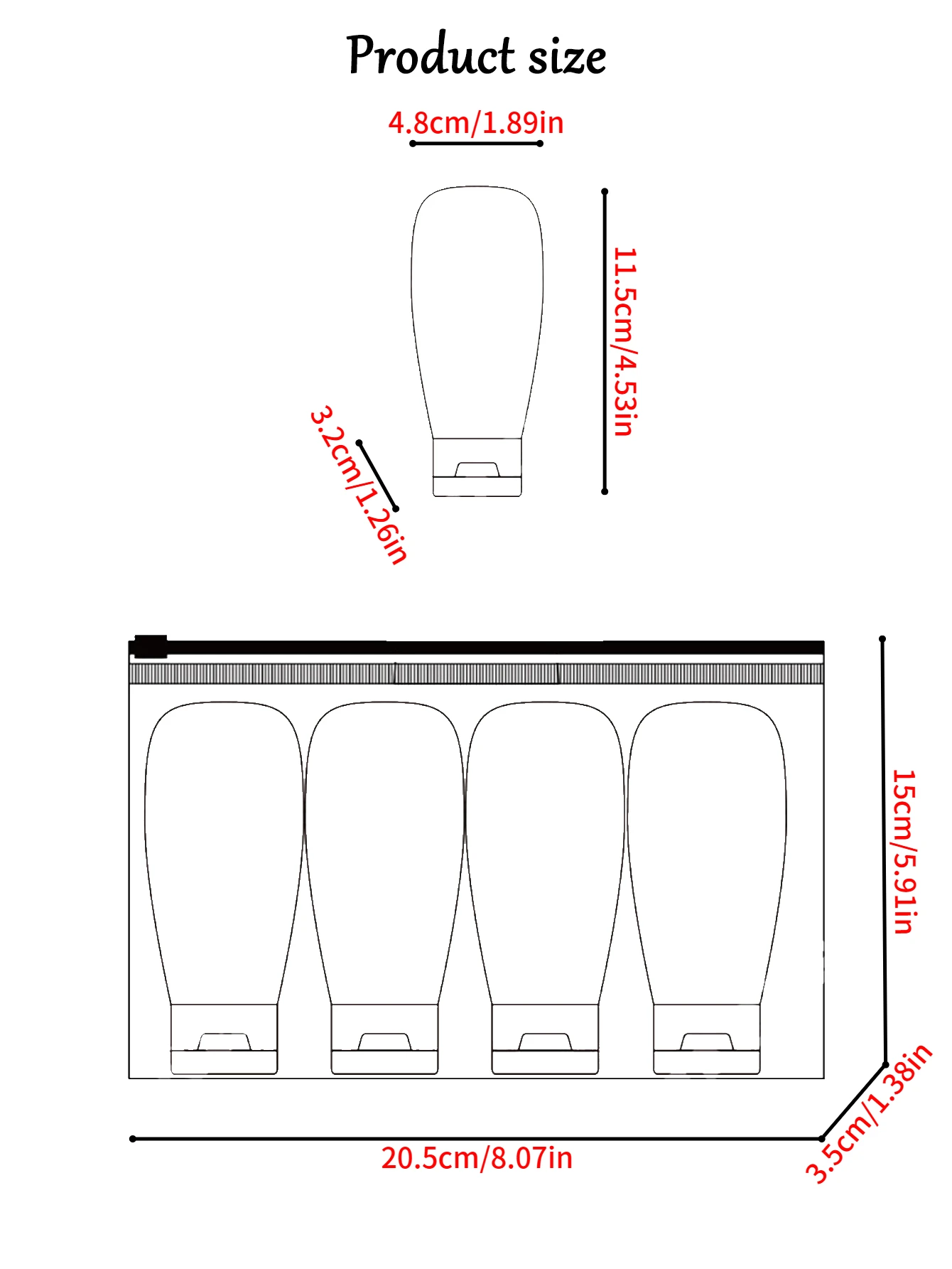 Un ensemble de bouteilles à pression de type tuyau, bouteilles rabattables portables à presser pour voyage, adaptées au bagage à main.zwq