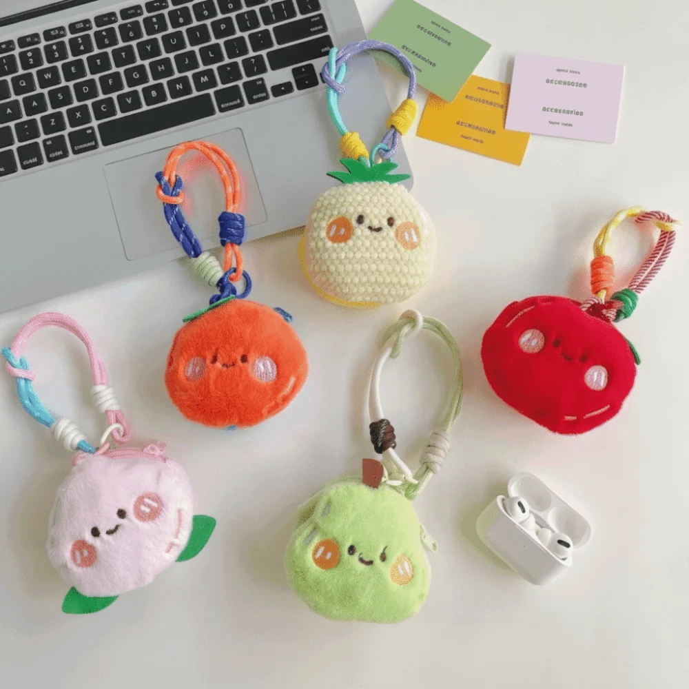 Creative Fruit Cartoon Bag Pendant Key Chain Pouch Earphone Bag Lightweight Adorable Coin Purse Car Key