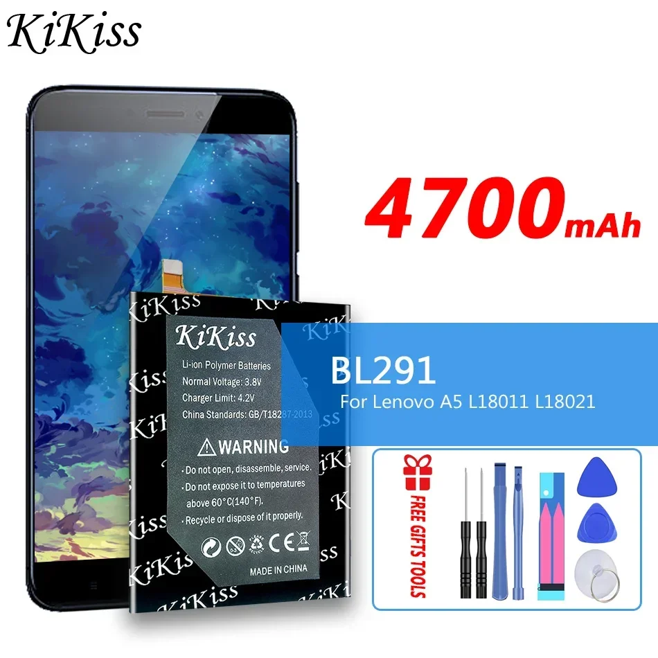 

4700mAh KiKiss Battery BL291 For Lenovo A5 A 5 L18011 L18021 Replacement Mobile Phone Batteries BL 291 BL-291