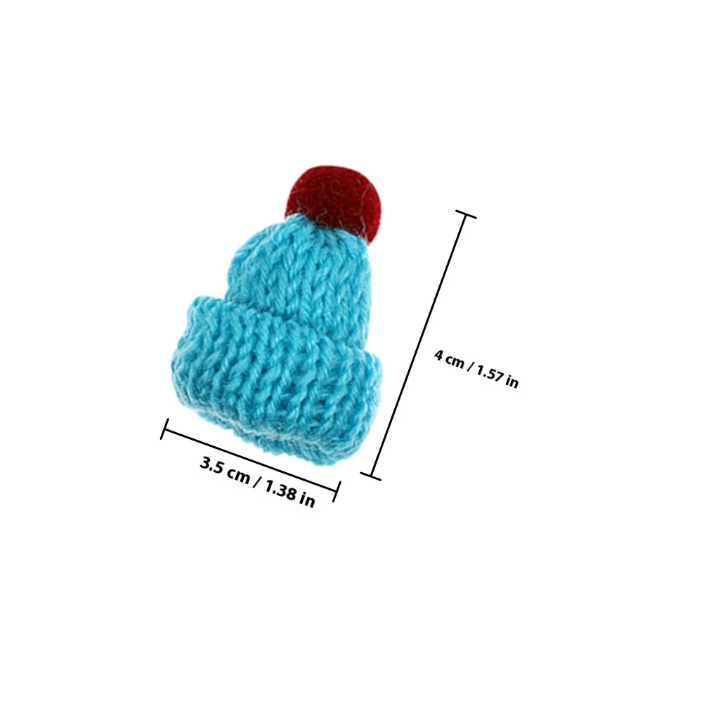 12 stuks mini breien doe-het-zelf accessoires mooie kleine ambachtelijke decoratieve hoeden slijtvast zacht garen hoeden festival feestartikelen kerstmis