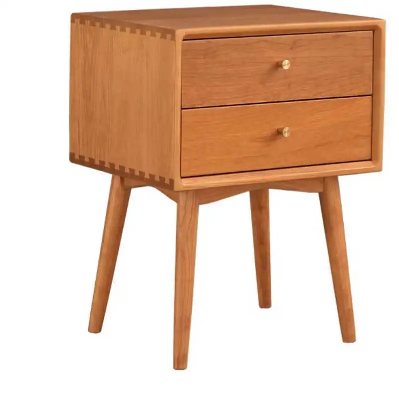 

Nordic simple cherry wood bedroom bedside table modern Japanese cloud bedside storage cabinet