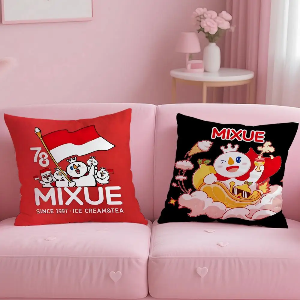 popular beverage brand MIXUE Cushion Cover Soft & Easy-Wash Pillow Case – Versatile for Couch, Bed, Travel and Office