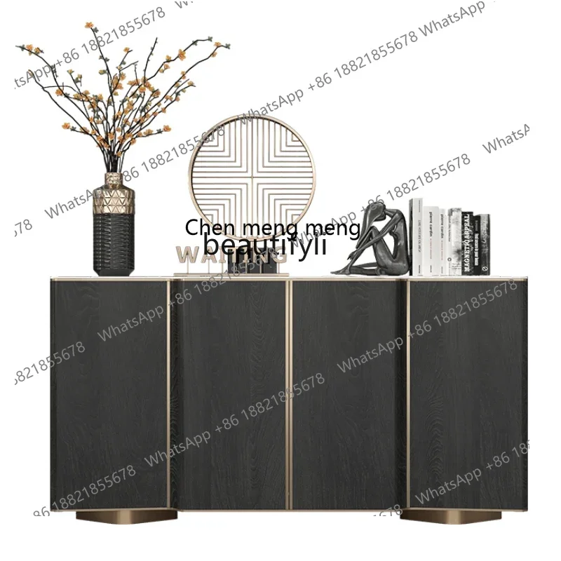 

xzItalian light luxury, modern and simple entrance cabinet, living room storage, rock slab dining side cabinet