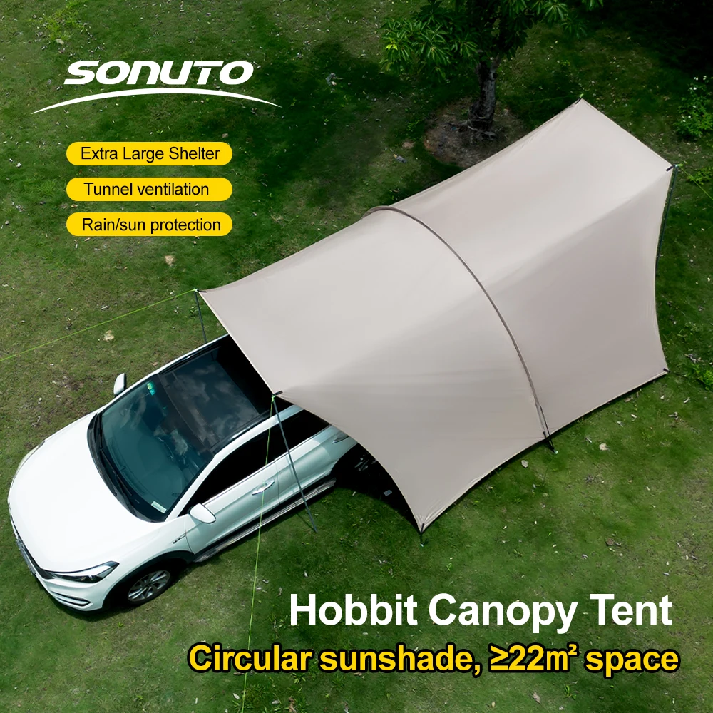 Silver Coated Sun Protection Camping Tent Large Family Size Windproof Rainproof Outdoor Canopy Tent with UV Block for Beach Pic