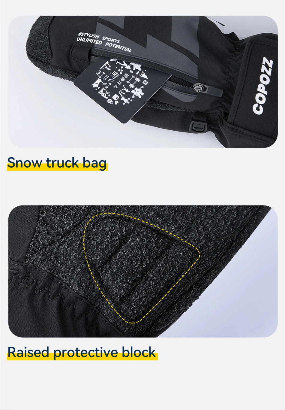 COPOZZ Kevlar verdickte Skihandschuhe Winter Männer Frauen 3M Thinsulate Thermo-Snowboard-Handschuhe wasserdichte warme Fäustlinge Skihandschuhe – Detail 13