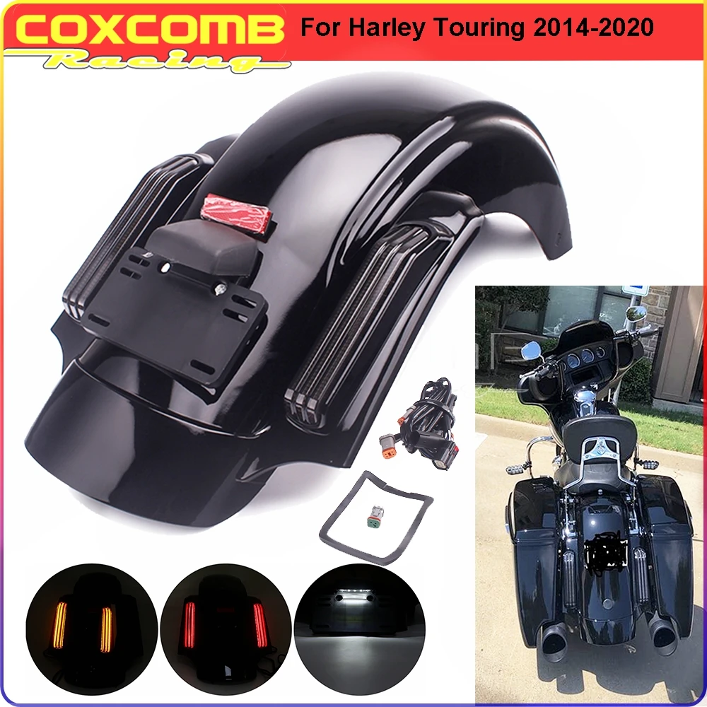 

Для Harley Touring Tail светодиодный фонарь с полным задним крылом Road King Street Glide Electra Glide Ultra Limited Road Glide 2014-20