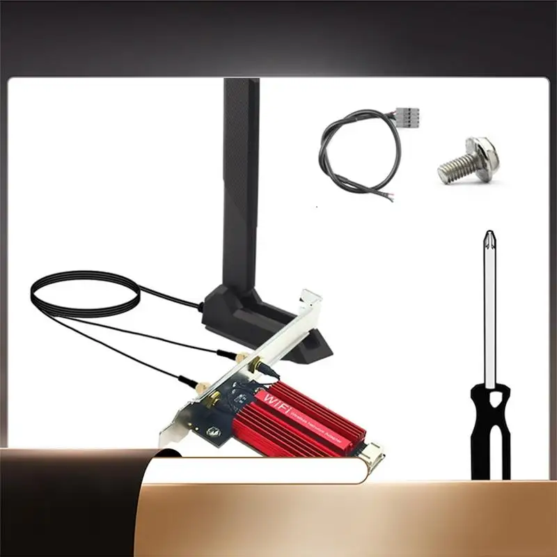 

X64A-Tri Band Wifi 7 MT7925 PCI-E Adapter Card Kit 2.4G/5G/6Ghz 5374Mbps BT5.3 Desktop Wireless Network Adapter For Win10/11