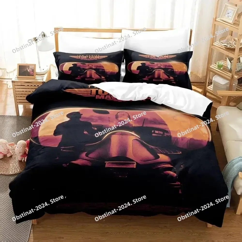 

3D Print Top Gun Maverick Printed Bed Set Duvet Cover Pillowcase Bedding Set Bed Linen Sheet Quilt Cover Full Queen King Size