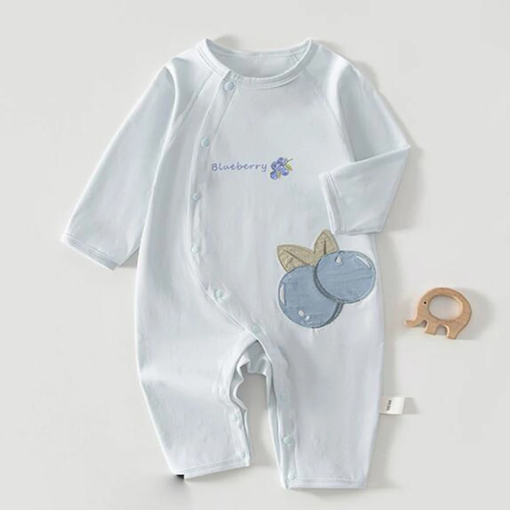 Long Sleeve Romper Baby Girl Summer Clothes Soft Cotton Fruit Print Baby Boy Jumpsuit Thin Unisex Infant Clothing
