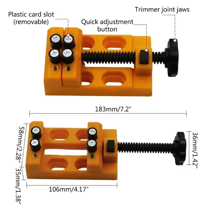 Abrazadera fija de 8 agujeros para mesa de perforación, Clip de tornillo, herramienta de apertura rápida ajustable, Mini alicates planos multiusos para carpintería DIY