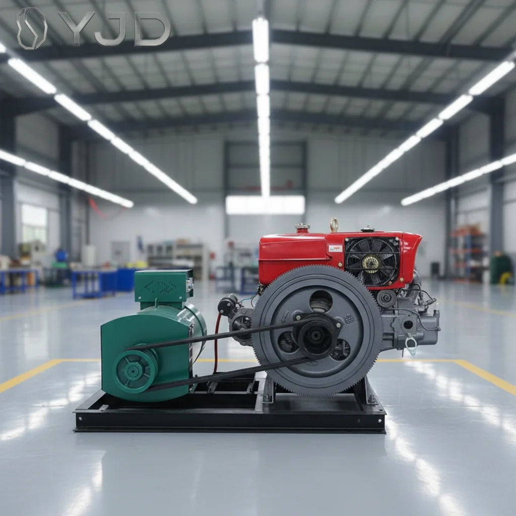 Single Cylinder Diesel Generator Set 10kW-30kW Belt Drive Portable Diesel Generator for Farm & Construction