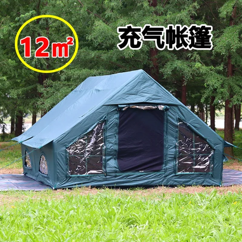 Telhado de acampamento para acampamento ao ar livre para viagem, barraca inflável totalmente automática