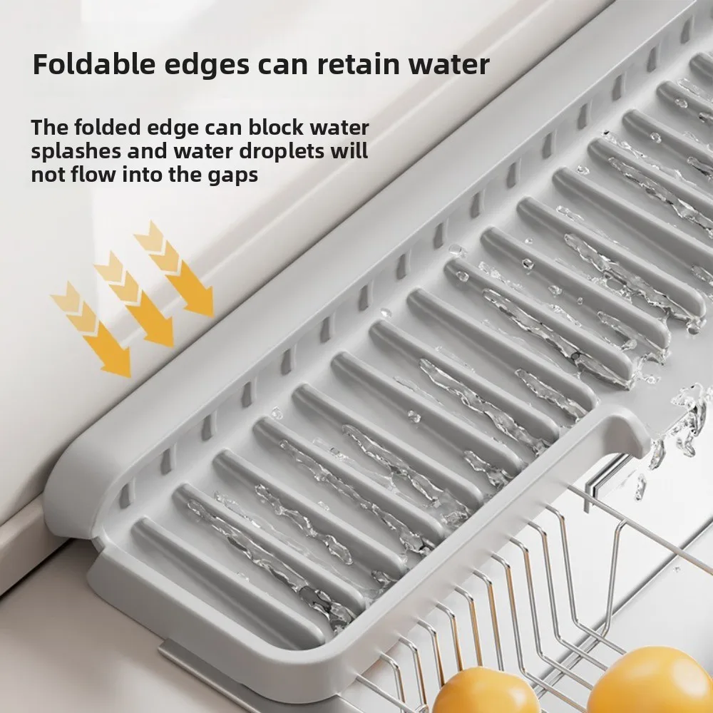 جديد المنحدر بالوعة استنزاف الوسادة سيليكون حافة ضيقة بالوعة المياه ماصة صينية المضادة للانزلاق سبلاش واقية كونترتوب استنزاف الوسادة المطبخ #4