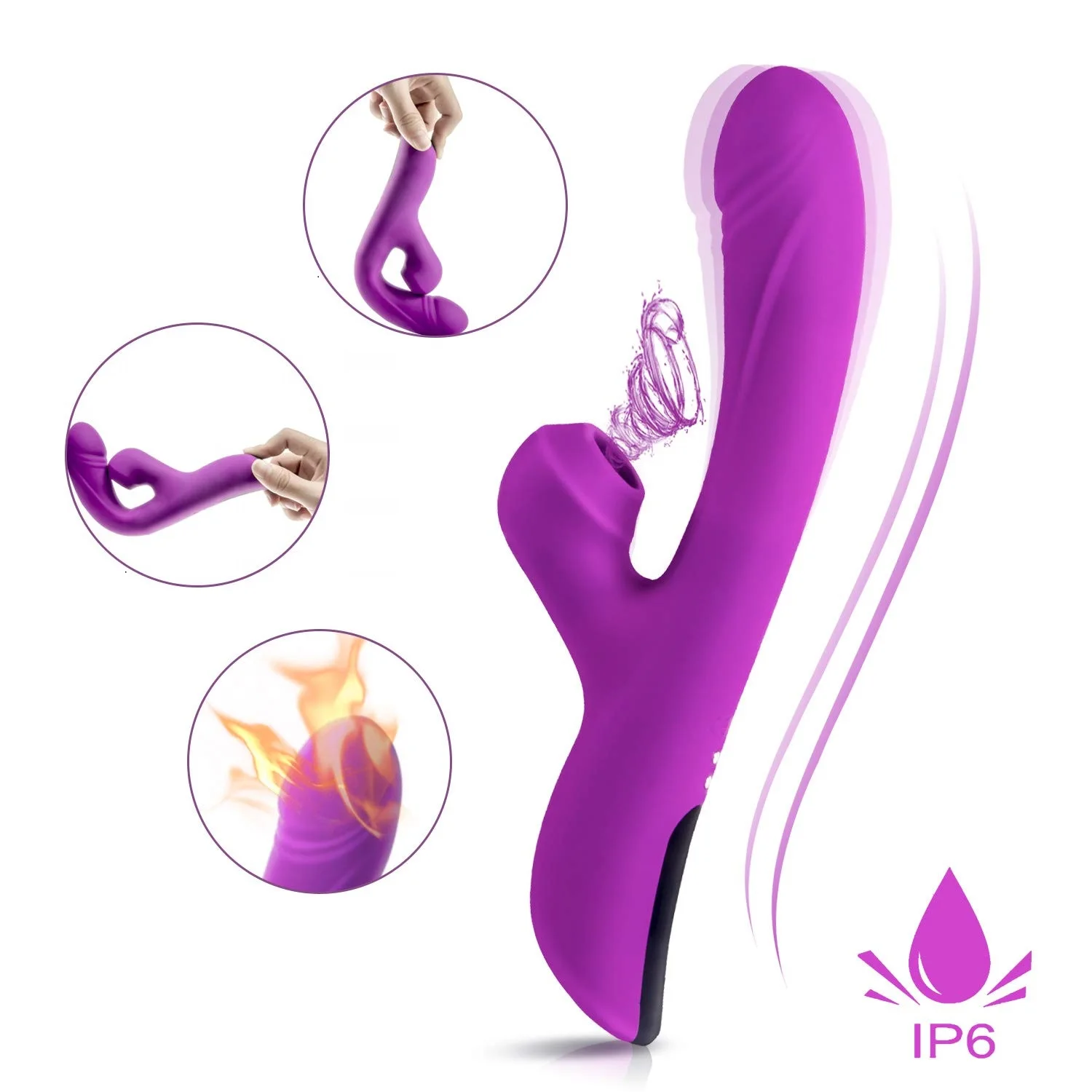 

G-Spot Vibrator Telescopic Rotating Sucking Clitoris Stimulator Silicone Dildo Vaginal Orgasm Sucker Woman Vibration Massager