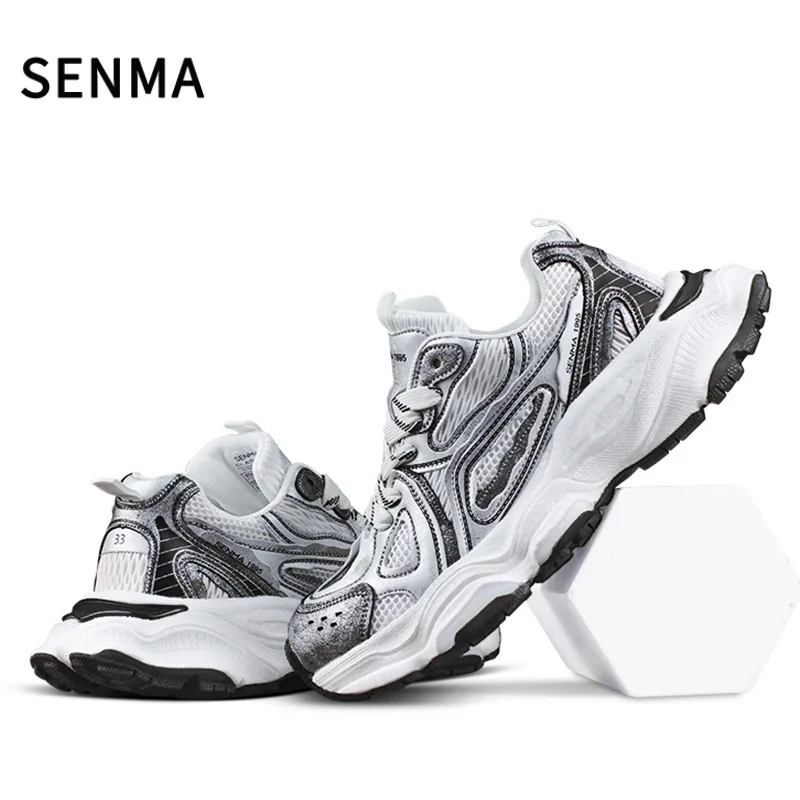 

SENMA мужские и женские роскошные массивные кроссовки, новая дышащая обувь для мужчин, спортивная повседневная вулканизированная обувь для бега для пар, фитнеса