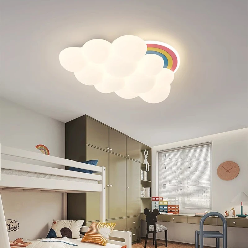 Imagem -04 - Modern Rainbow Cloud Led Ceiling Lights Decoração do Quarto Luz Quente Romântico Berçário Candeeiros de Quarto das Crianças Meninos Meninas