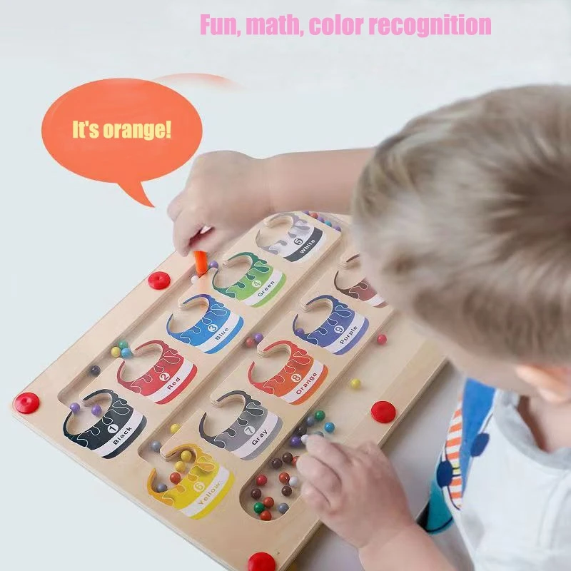 Bambini giocattolo Montessori penna magnetica gioco a sfera in movimento smistamento del colore scheda di conteggio allenamento motore Fine