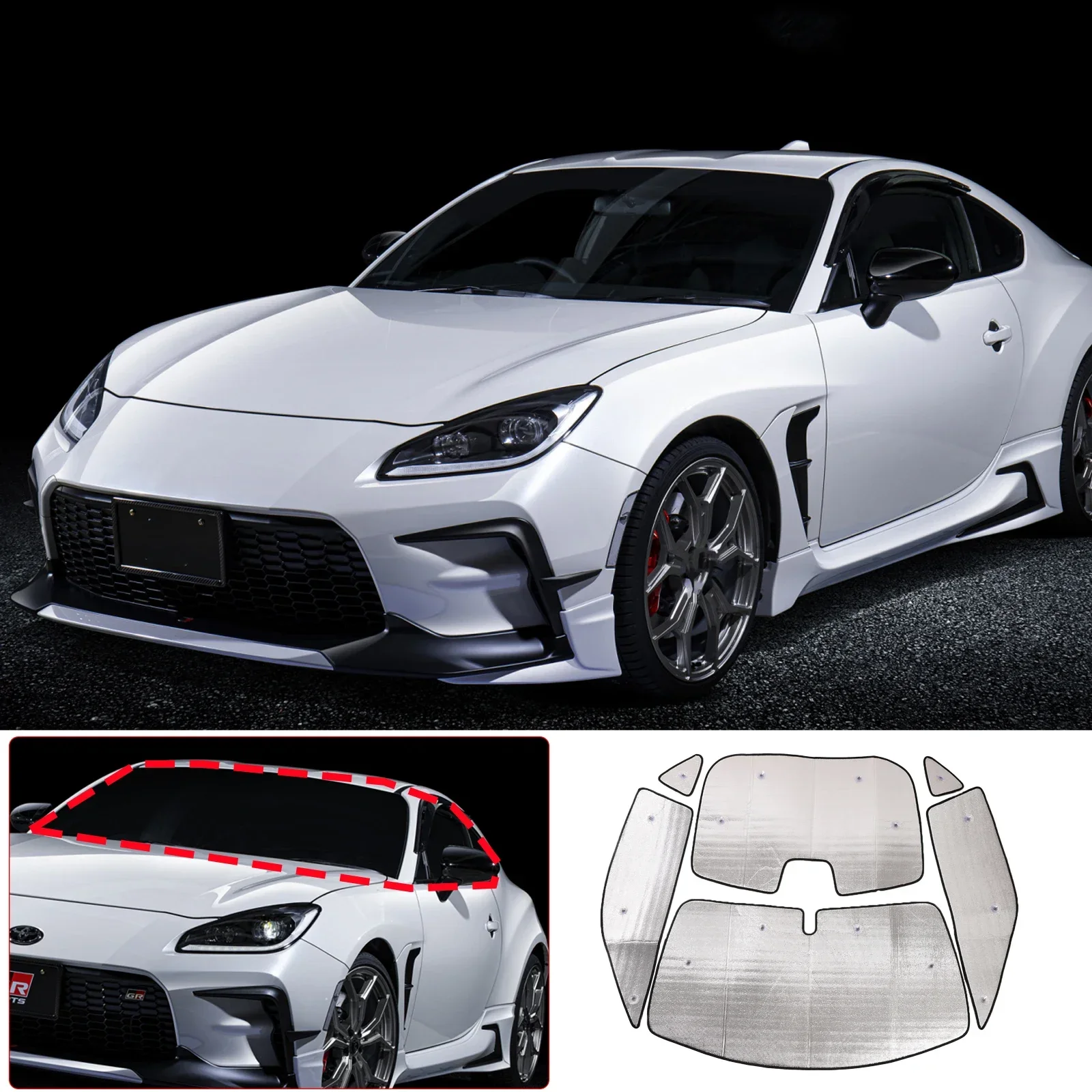 

For 2012-2021 Toyota 86/Subaru BRZ aluminum foil silver car full window glass sunscreen sunshade car interior accessories