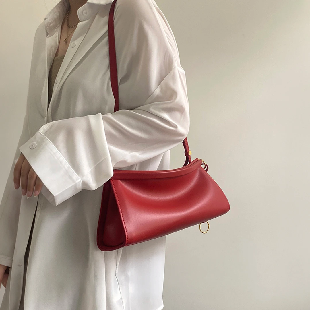 Women's Small Cowhide Leather Shoulder Bag - Evening Handbag