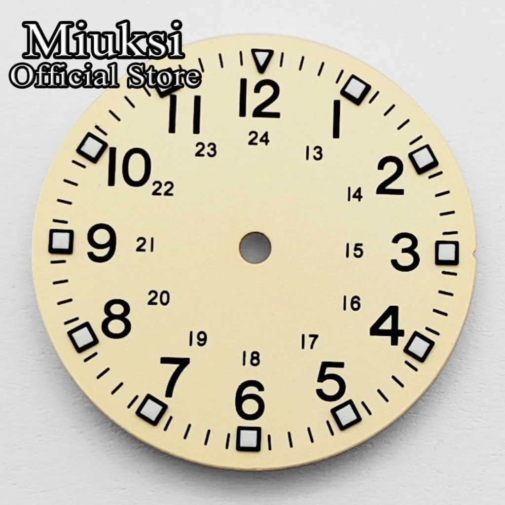 Miuksi 28,5 mm VH31 Zifferblatt, grün leuchtend, passend für VH31 NH35 ETA2824 2836 Mingzhu DG2813 3804 Miyota 8205 8215 821A Uhrwerke – Detail 4